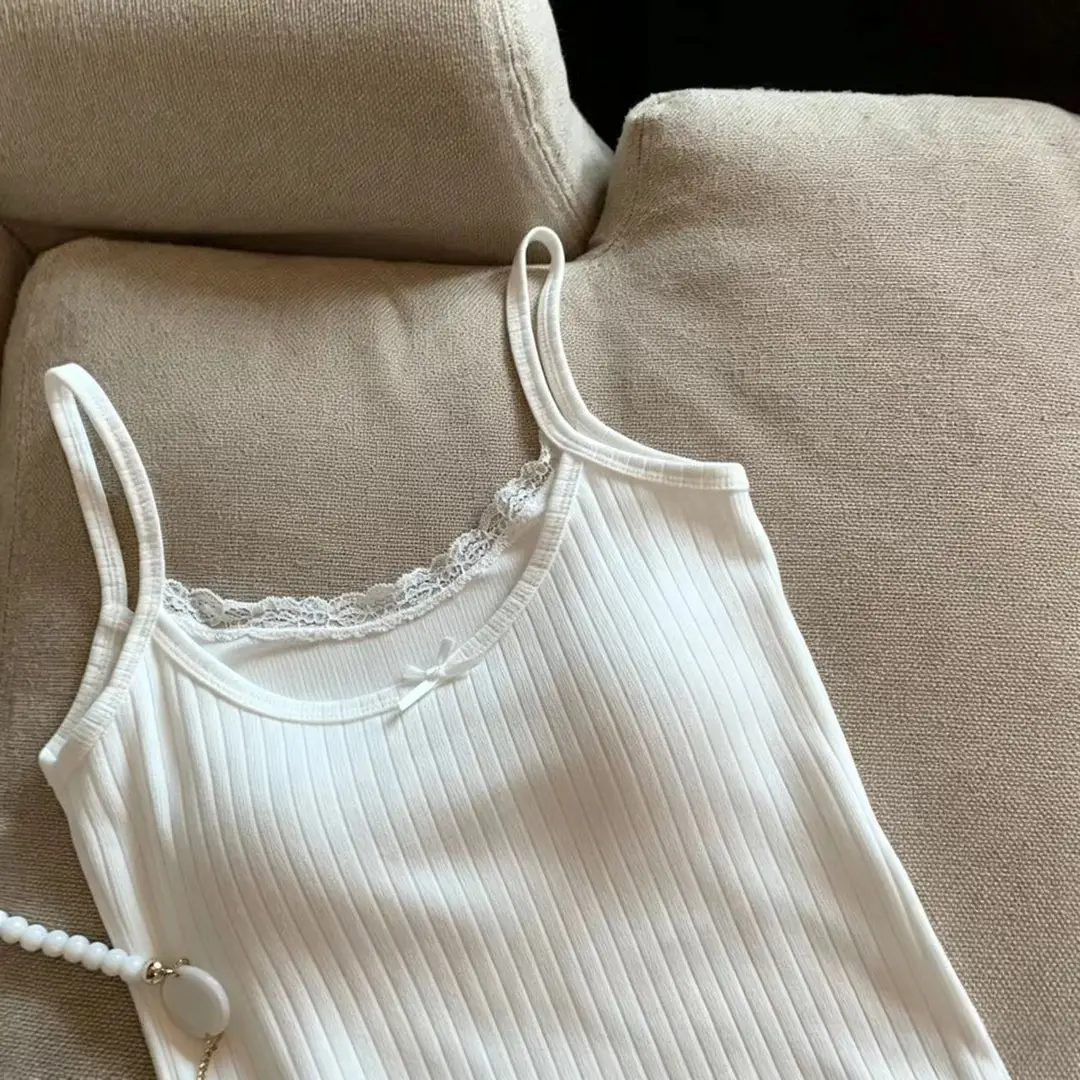 Pure Desire Bowknot Lace Camisole for Women with Built-In Chest Pads, Beautiful Back Design, Sleeveless, Versatile for Layering or Wearing Alone, Summer Top — feature 9