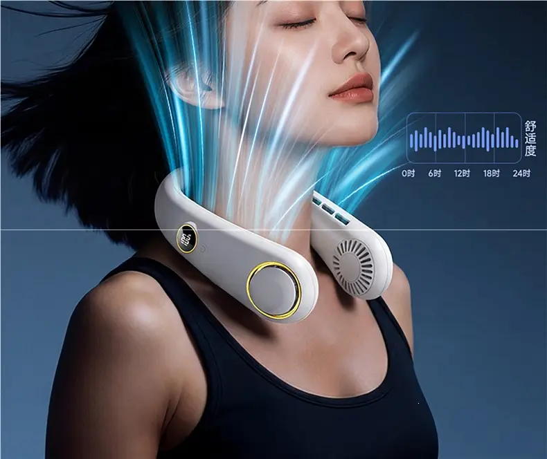 Neck-Hanging Fan, Small Bladeless Cooling Air-Conditioning Fan, Ultra-Long Battery Life, USB Rechargeable Mini Fan, Wearable Around the Neck — feature 30