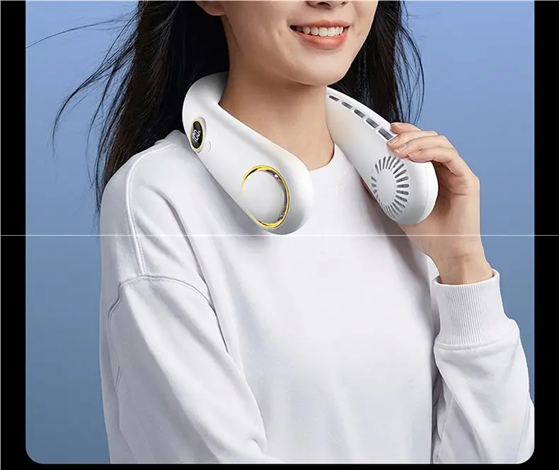 Neck-Hanging Fan, Small Bladeless Cooling Air-Conditioning Fan, Ultra-Long Battery Life, USB Rechargeable Mini Fan, Wearable Around the Neck — feature 37