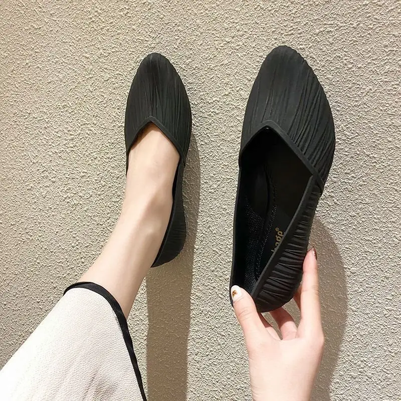 New Low-Cut Waterproof Shoes, Rain Boots for Women, Summer Adult Work Rubber Shoes, Fashionable Jelly Shoes, Non-Slip Shallow Toe-Cap Sandals