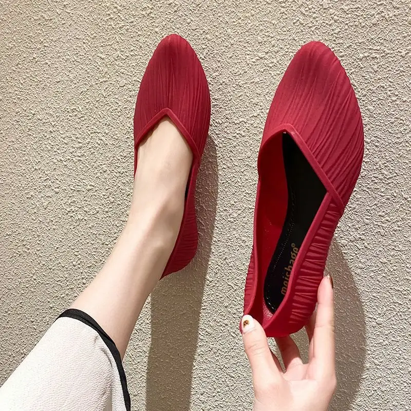 New Low-Cut Waterproof Shoes, Rain Boots for Women, Summer Adult Work Rubber Shoes, Fashionable Jelly Shoes, Non-Slip Shallow Toe-Cap Sandals