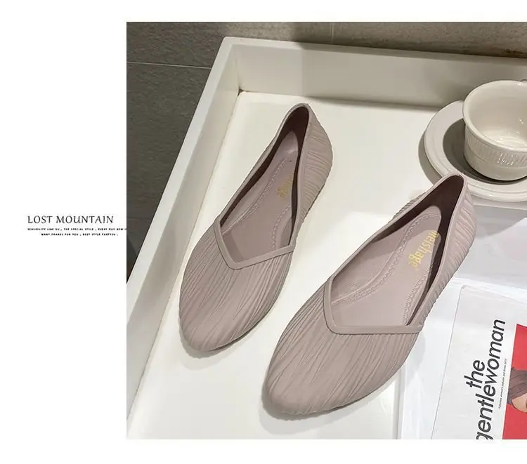 New Low-Cut Waterproof Shoes, Rain Boots for Women, Summer Adult Work Rubber Shoes, Fashionable Jelly Shoes, Non-Slip Shallow Toe-Cap Sandals — feature 22