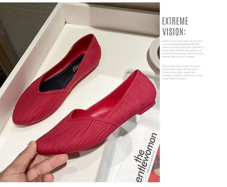 New Low-Cut Waterproof Shoes, Rain Boots for Women, Summer Adult Work Rubber Shoes, Fashionable Jelly Shoes, Non-Slip Shallow Toe-Cap Sandals — feature 23