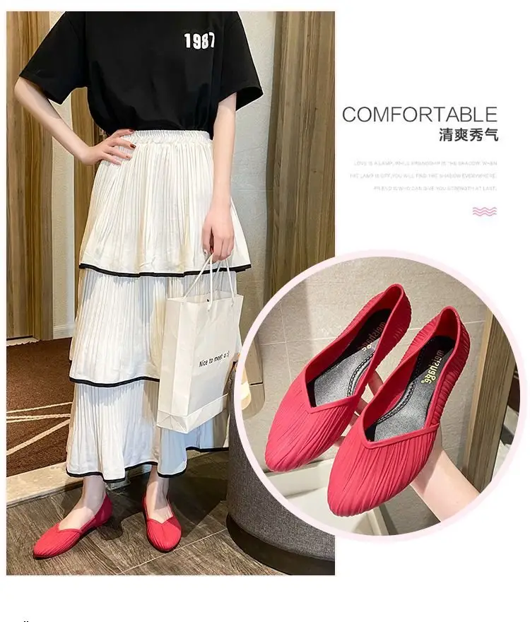 New Low-Cut Waterproof Shoes, Rain Boots for Women, Summer Adult Work Rubber Shoes, Fashionable Jelly Shoes, Non-Slip Shallow Toe-Cap Sandals — feature 3