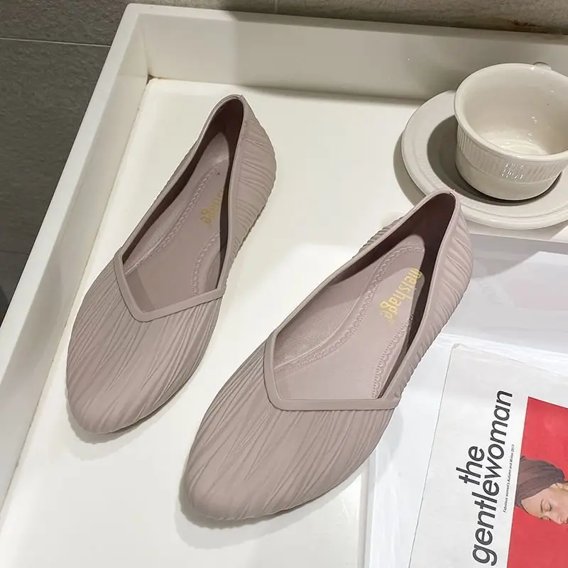 New Low-Cut Waterproof Shoes, Rain Boots for Women, Summer Adult Work Rubber Shoes, Fashionable Jelly Shoes, Non-Slip Shallow Toe-Cap Sandals