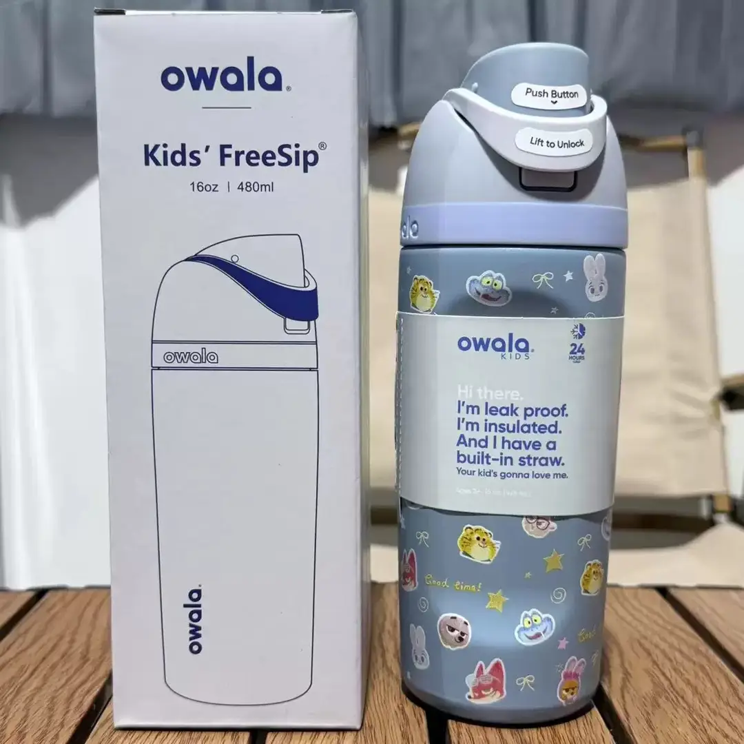 Owala Thermos Cup Freesip Water Cup Student Stainless Steel Straw Sports Portable Imported Co-Branded Series Water Cup — feature 11