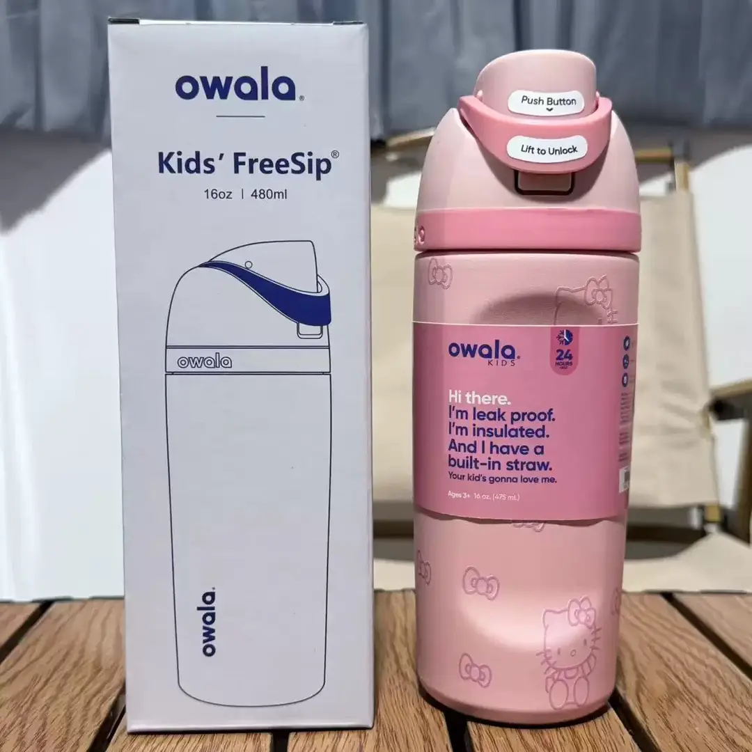Owala Thermos Cup Freesip Water Cup Student Stainless Steel Straw Sports Portable Imported Co-Branded Series Water Cup — feature 9