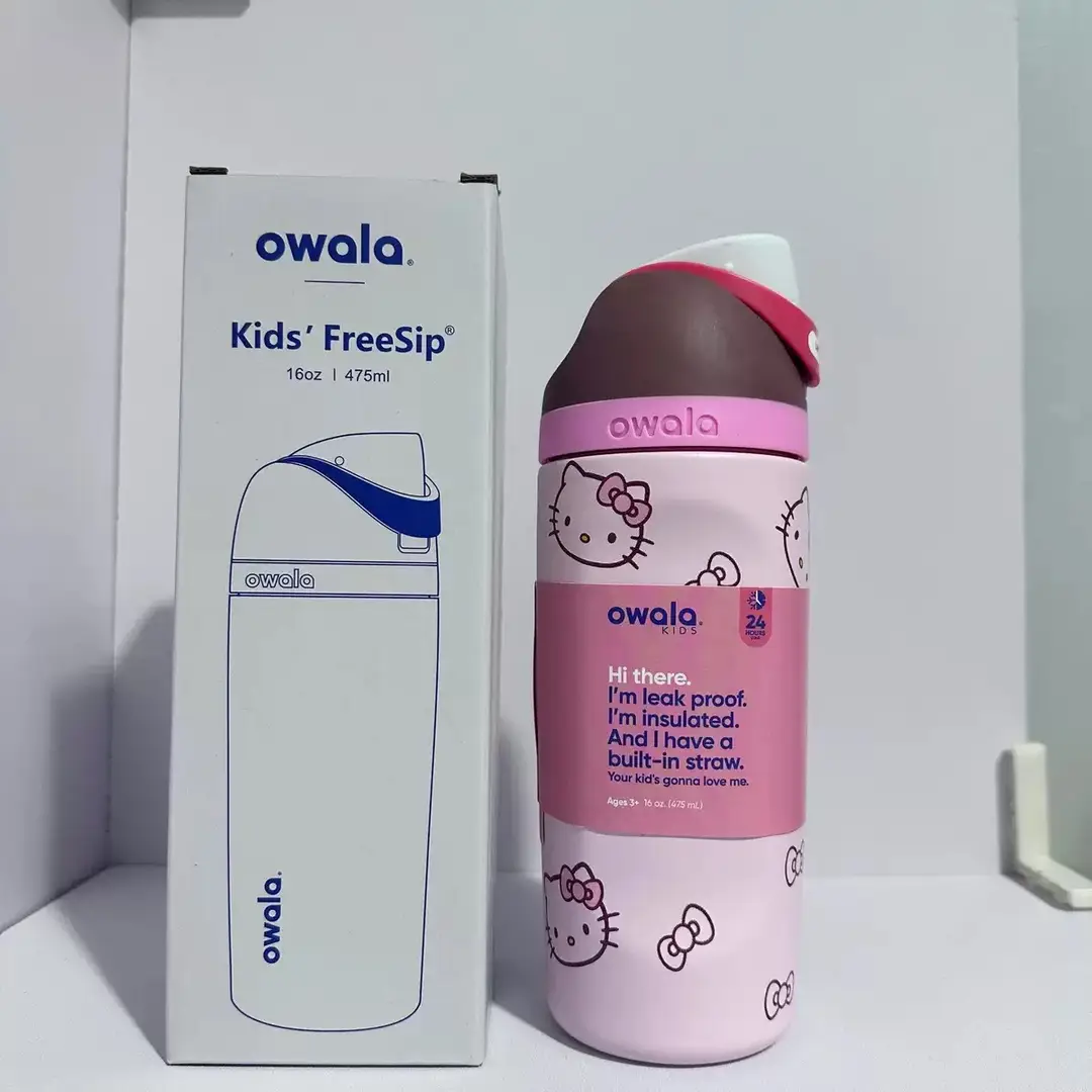 Owala Thermos Cup Freesip Water Cup Student Stainless Steel Straw Sports Portable Imported Co-Branded Series Water Cup