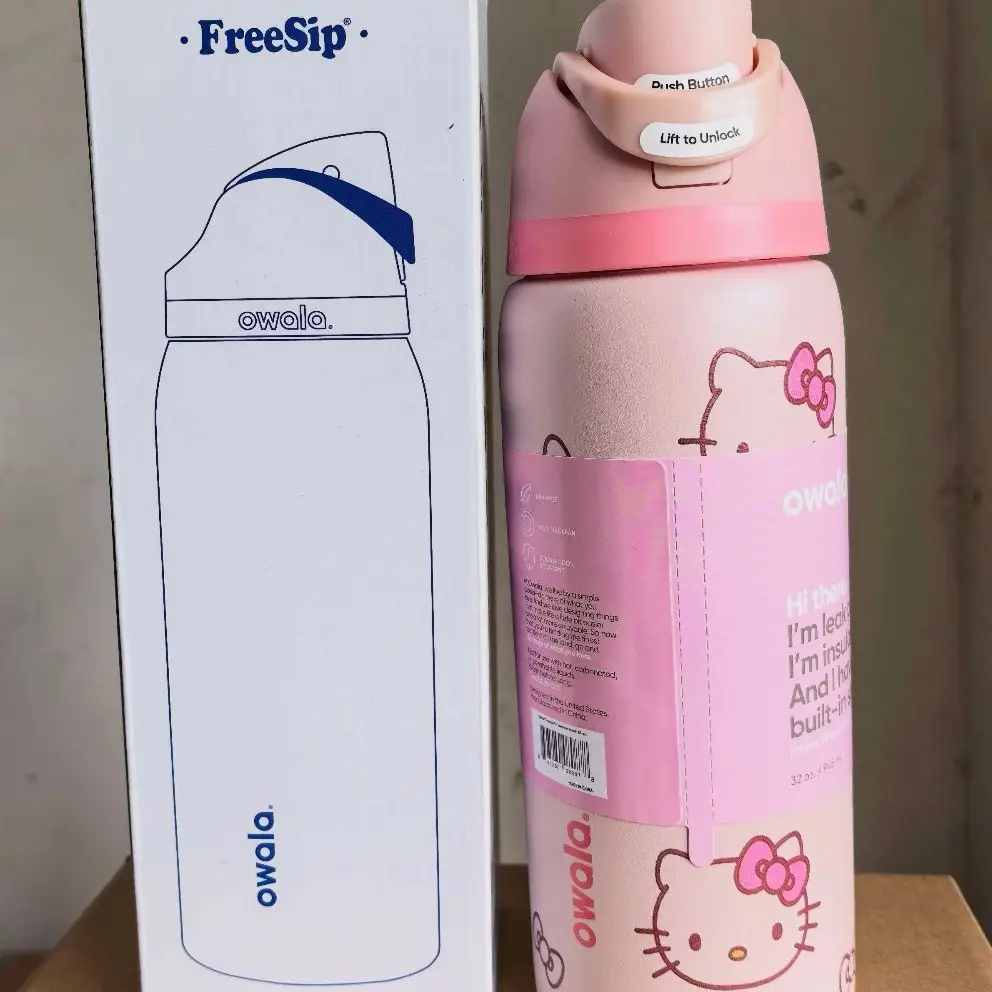 Owala Thermos Cup Freesip Water Cup Student Stainless Steel Straw Sports Portable Imported Co-Branded Series Water Cup