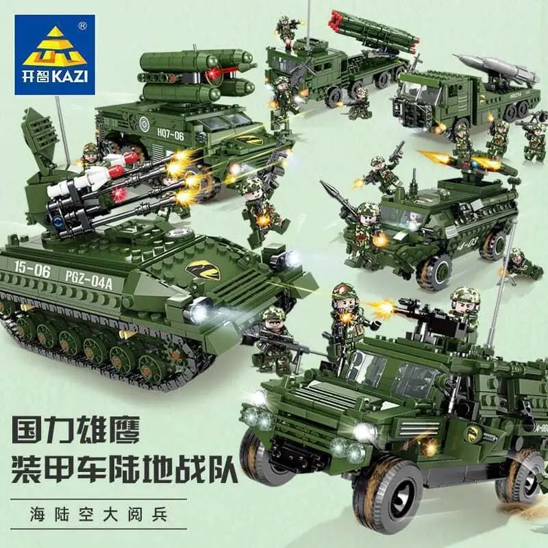 Suitable for Lego Boys to Assemble Military Police and Fire Series Transforming Car Robot Toys for 10-Year-Olds