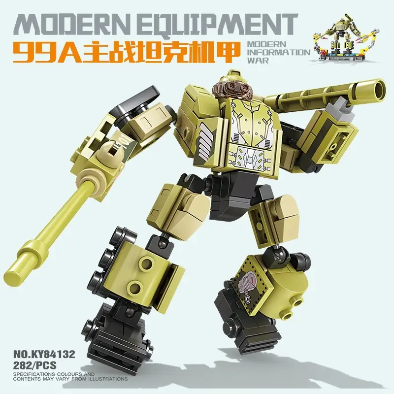 Suitable for Lego Boys to Assemble Military Police and Fire Series Transforming Car Robot Toys for 10-Year-Olds