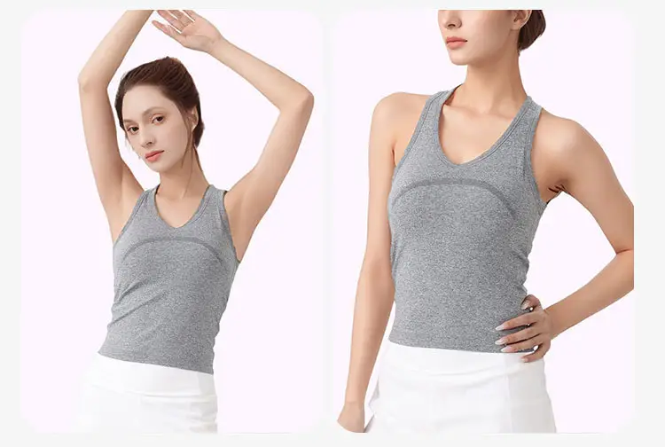 Professional All-In-One Sports Vest, Quick-Drying, Shock-Proof Running Training Bra, Outer Wear, Beautiful Back Yoga Vest for Women — feature 18