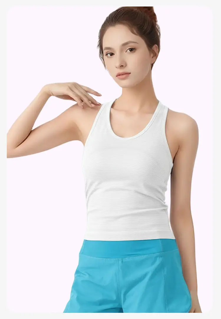 Professional All-In-One Sports Vest, Quick-Drying, Shock-Proof Running Training Bra, Outer Wear, Beautiful Back Yoga Vest for Women — feature 21