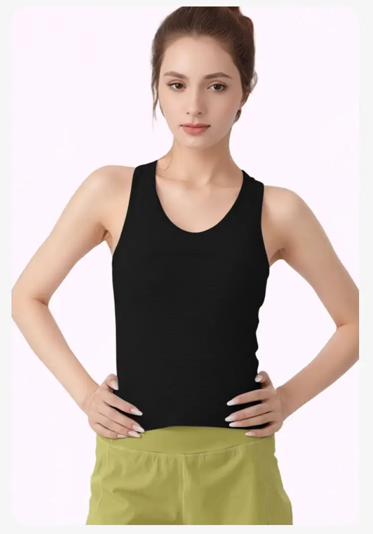 Professional All-In-One Sports Vest, Quick-Drying, Shock-Proof Running Training Bra, Outer Wear, Beautiful Back Yoga Vest for Women — feature 23