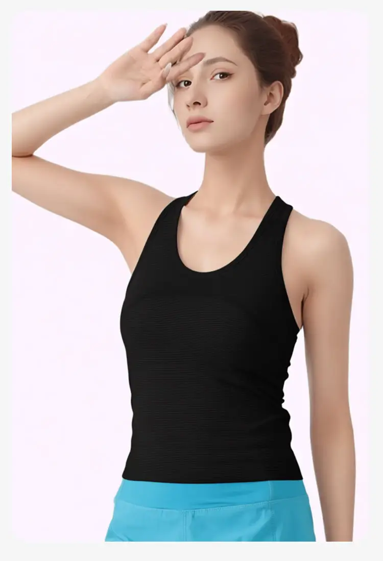 Professional All-In-One Sports Vest, Quick-Drying, Shock-Proof Running Training Bra, Outer Wear, Beautiful Back Yoga Vest for Women — feature 24