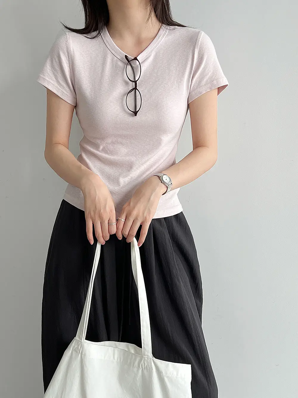 Luxi Korean-Style Slim-Fit T-Shirt for Women, Summer New Model, Slimming, Breathable, Versatile Short-Sleeve Top 21079