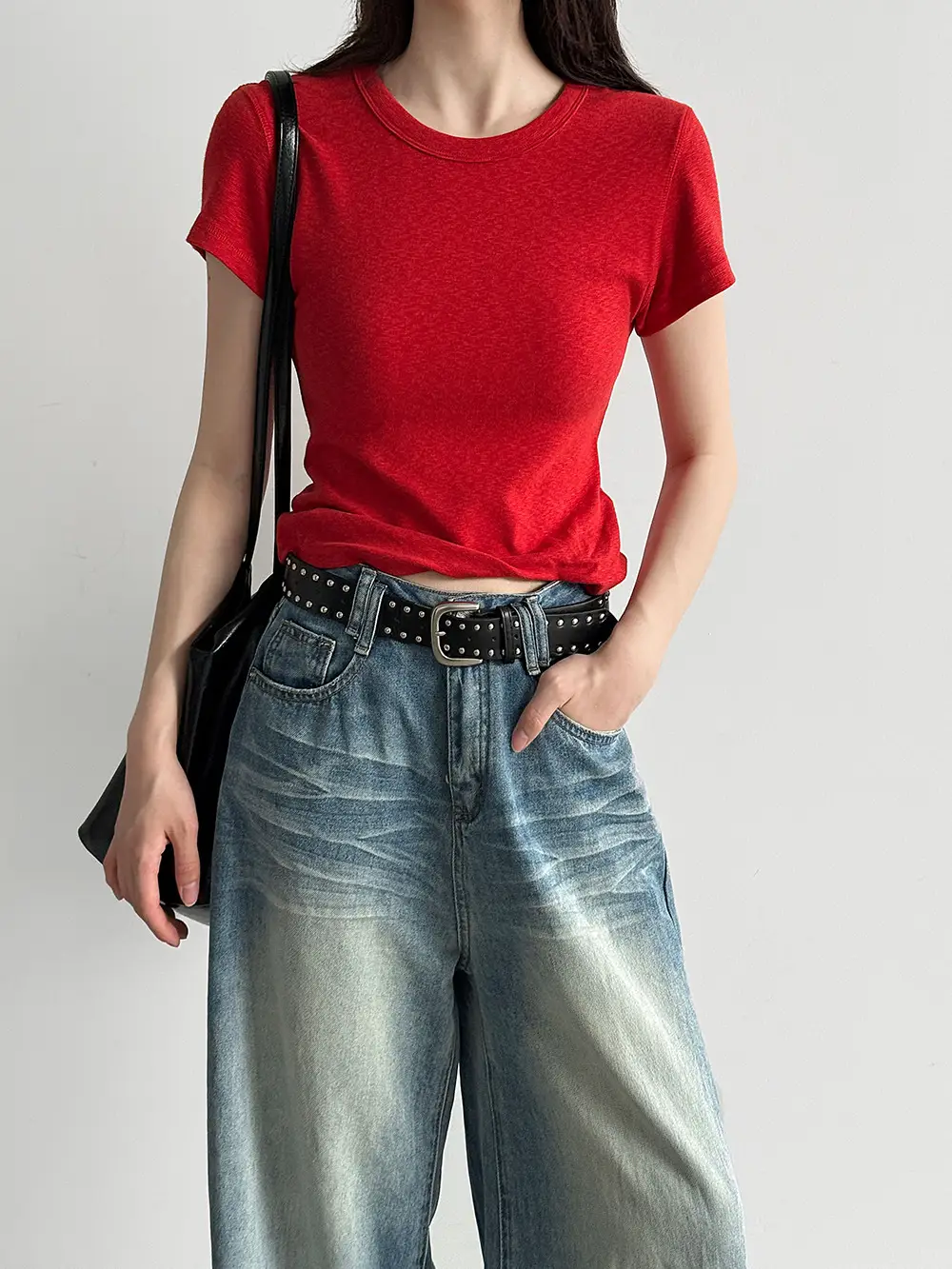 Luxi Korean-Style Slim-Fit T-Shirt for Women, Summer New Model, Slimming, Breathable, Versatile Short-Sleeve Top 21079