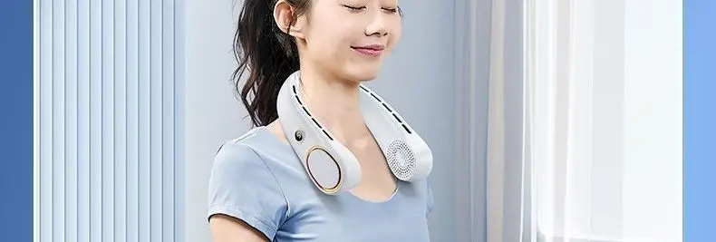 Portable Neck Fan USB Rechargeable Hands-Free Outdoor Wearable Cooling Gadget for Students with Long Battery Life — feature 113
