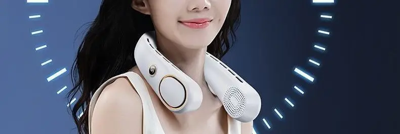 Portable Neck Fan USB Rechargeable Hands-Free Outdoor Wearable Cooling Gadget for Students with Long Battery Life — feature 66