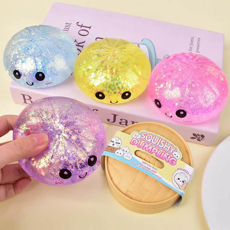 Crystal Bun Popular Cartoon Smiley Face Stress-Relief Fruit Juice Bead Ball Steamer Box Simulation Bun Squeeze Toy — feature 4