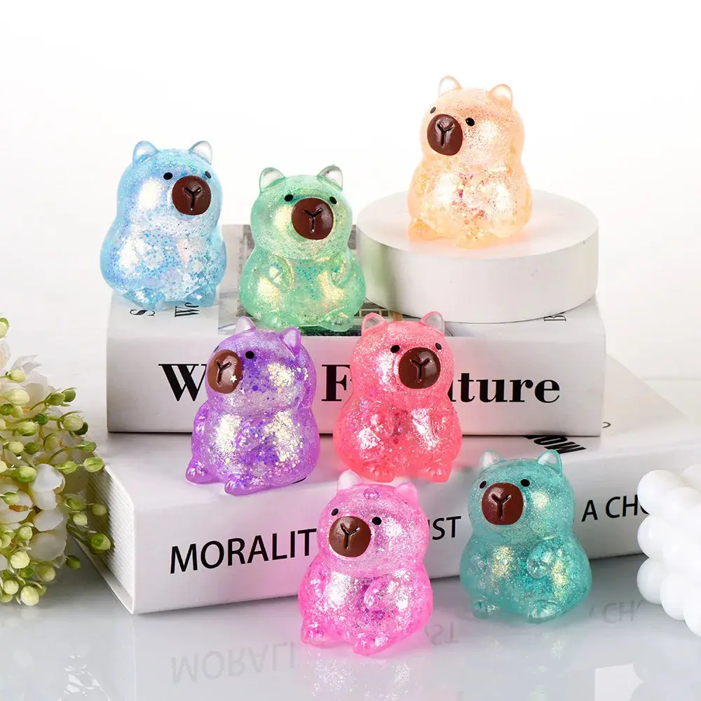 Crystal Bun Popular Cartoon Smiley Face Stress-Relief Fruit Juice Bead Ball Steamer Box Simulation Bun Squeeze Toy