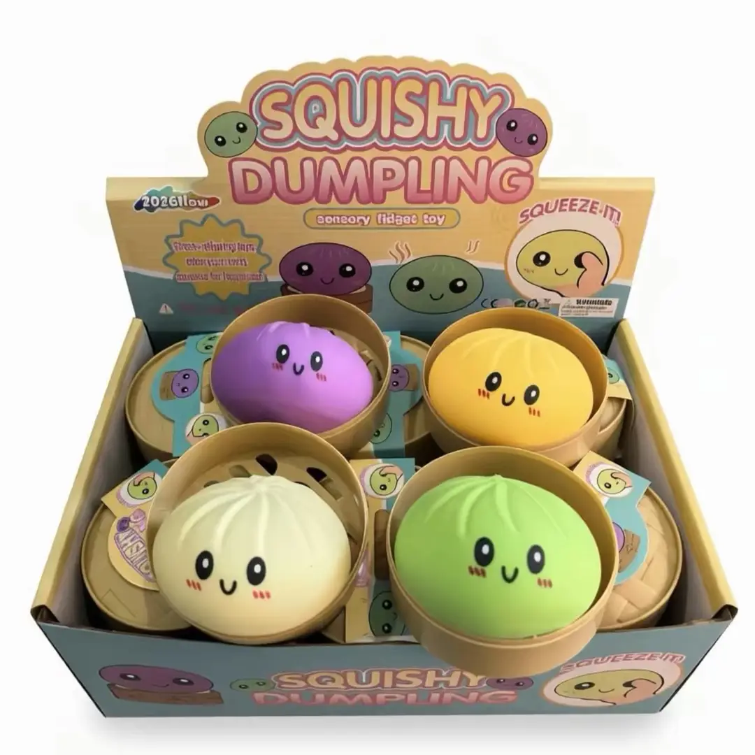 Crystal Bun Popular Cartoon Smiley Face Stress-Relief Fruit Juice Bead Ball Steamer Box Simulation Bun Squeeze Toy