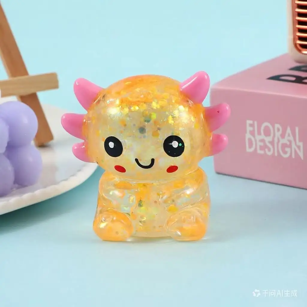 Crystal Bun Popular Cartoon Smiley Face Stress-Relief Fruit Juice Bead Ball Steamer Box Simulation Bun Squeeze Toy