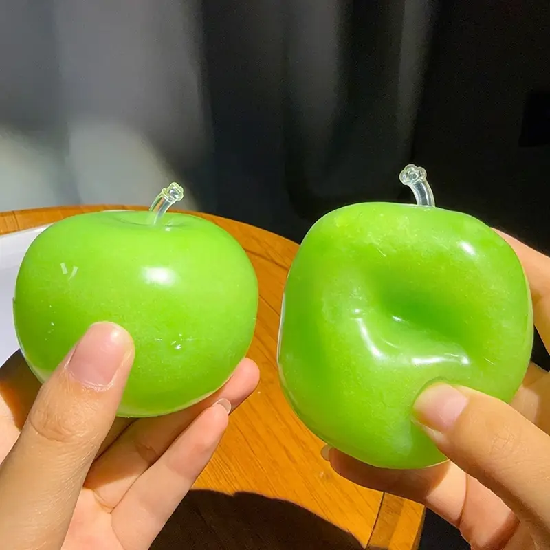 Cross-Border Popular Product: Green Apple Smoothie Squishy Toy, Moldable Coconut Oil Squishy Smoothie, Sound-Activated Ball, Hand-Sucking Stress Relief Toy