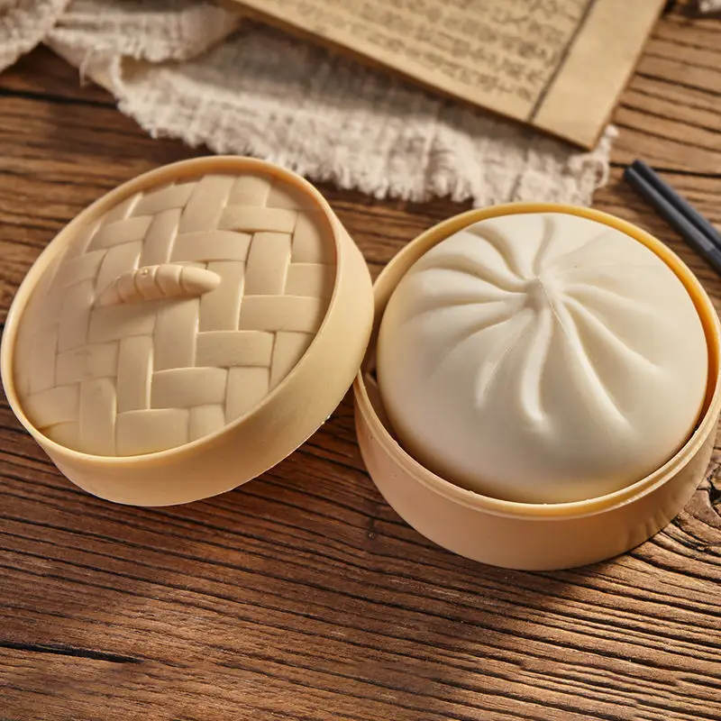 Large Realistic Stress-Relief Bun Toy, Slow Rebound Dim Sum Toy, Prank Food Replica Toy