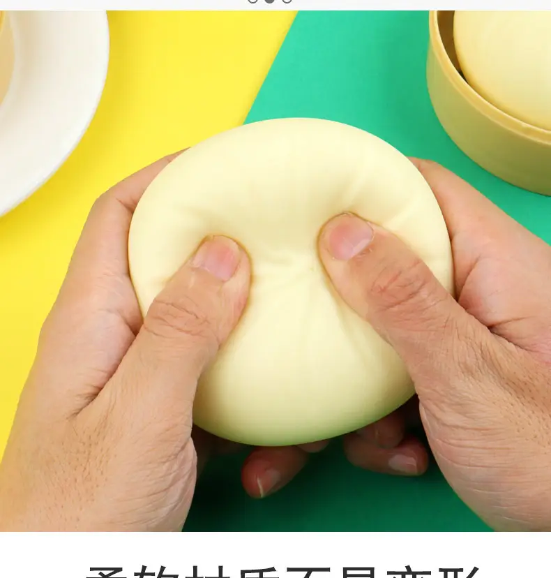 Large Realistic Stress-Relief Bun Toy, Slow Rebound Dim Sum Toy, Prank Food Replica Toy — feature 5