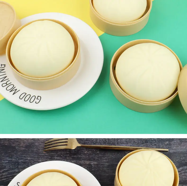 Large Realistic Stress-Relief Bun Toy, Slow Rebound Dim Sum Toy, Prank Food Replica Toy — feature 8