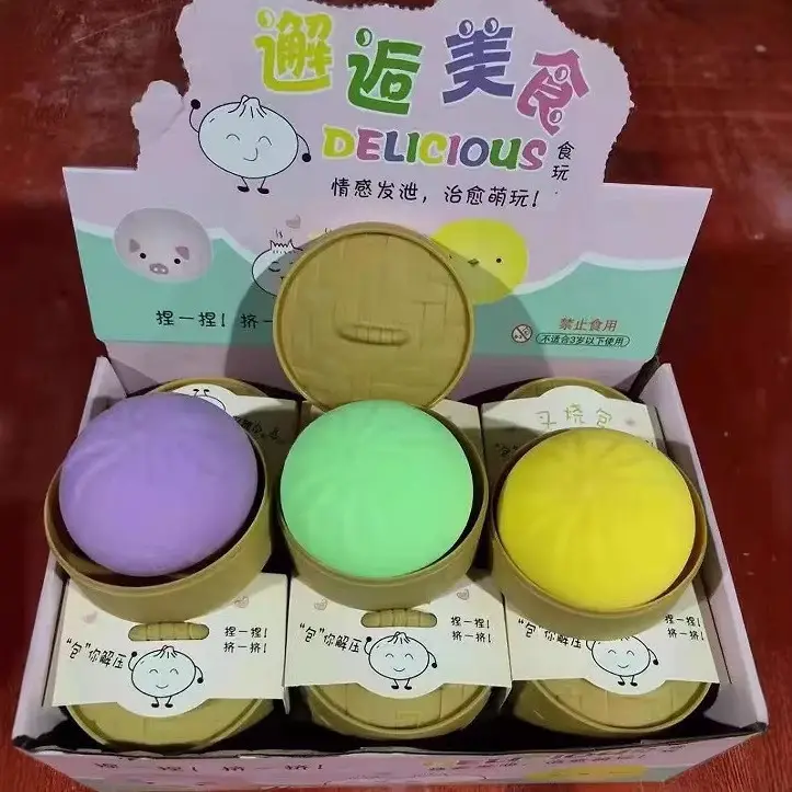 Large Realistic Stress-Relief Bun Toy, Slow Rebound Dim Sum Toy, Prank Food Replica Toy