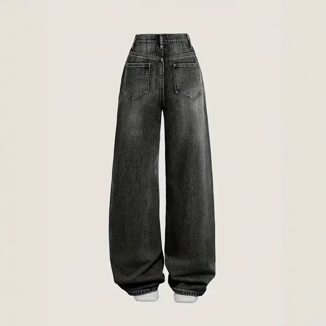 Cross-Border Exclusive Supply for Amazon Wish Independent Sites: New Loose Straight-Leg Casual Jeans for Teenage Girls