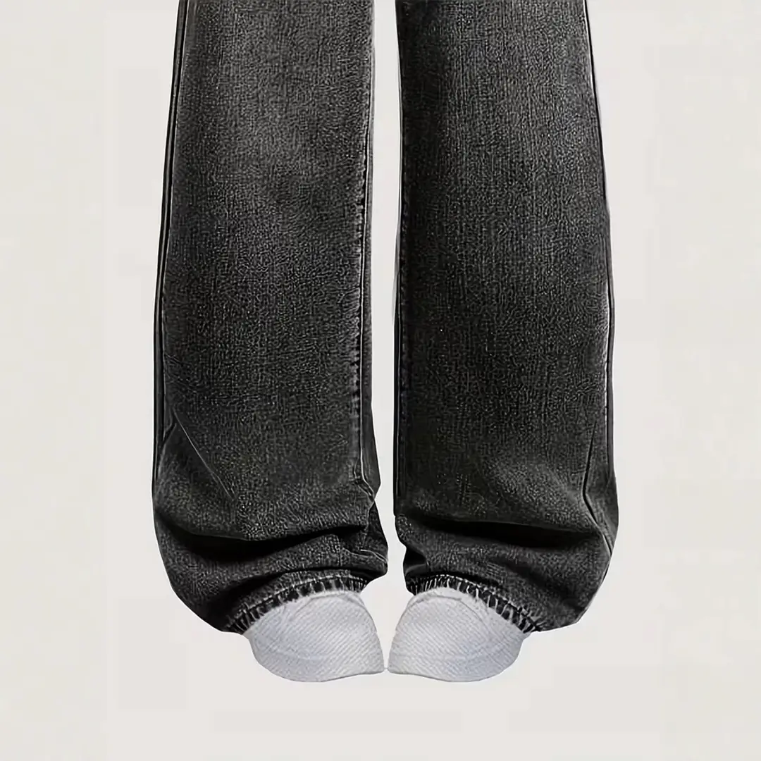 Cross-Border Exclusive Supply for Amazon Wish Independent Sites: New Loose Straight-Leg Casual Jeans for Teenage Girls