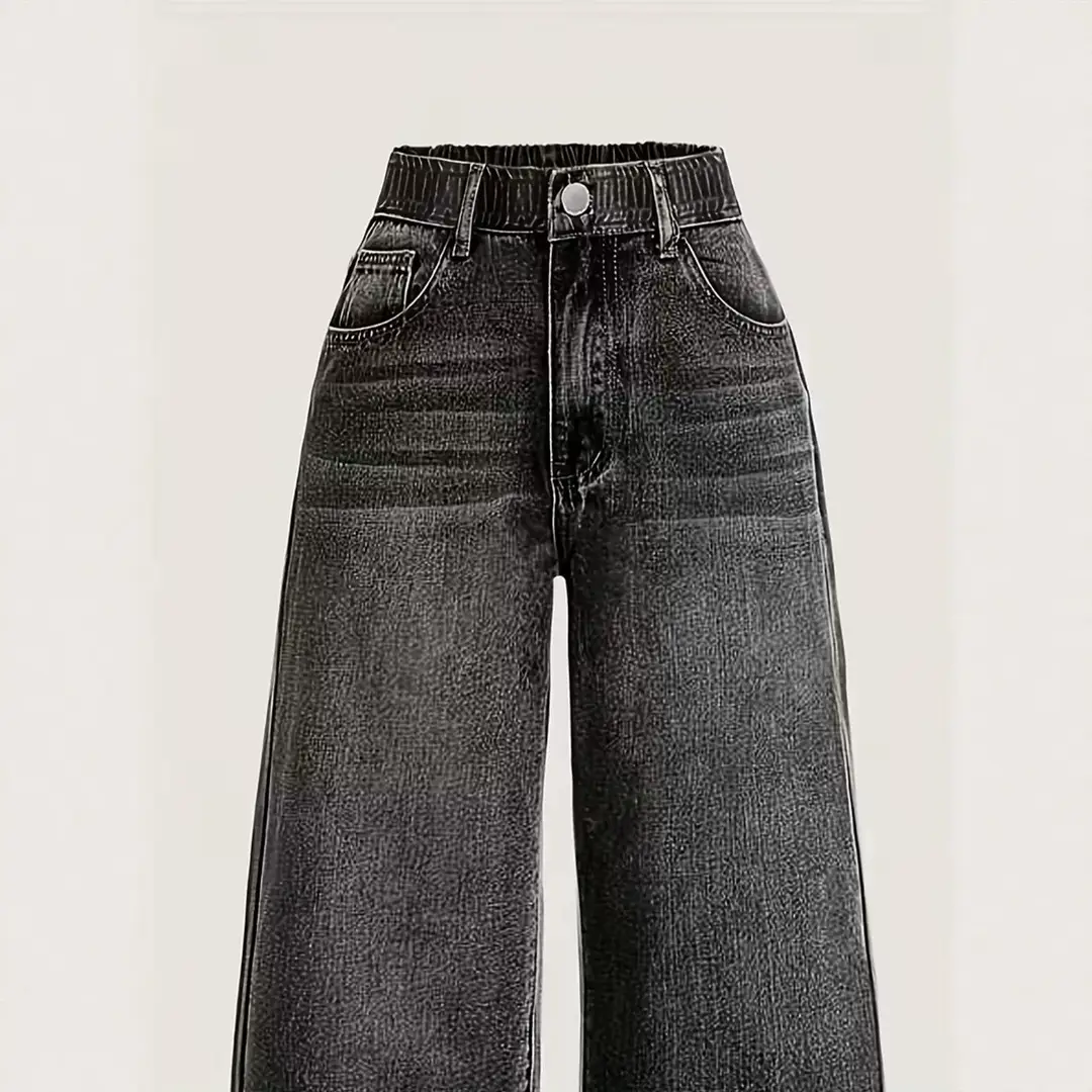 Cross-Border Exclusive Supply for Amazon Wish Independent Sites: New Loose Straight-Leg Casual Jeans for Teenage Girls