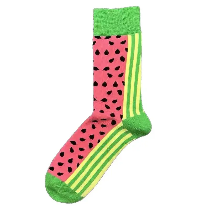 Happysocks Socks Men's Diamond-Shaped Geometric Colorful Mid-Calf Socks Moisture-Wicking Cartoon All-Season Trendy Socks