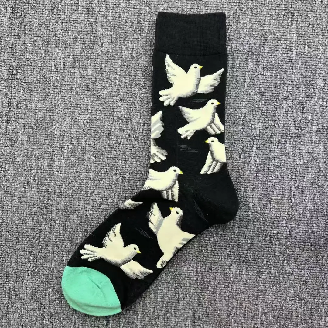 Happysocks Socks Men's Diamond-Shaped Geometric Colorful Mid-Calf Socks Moisture-Wicking Cartoon All-Season Trendy Socks — feature 1