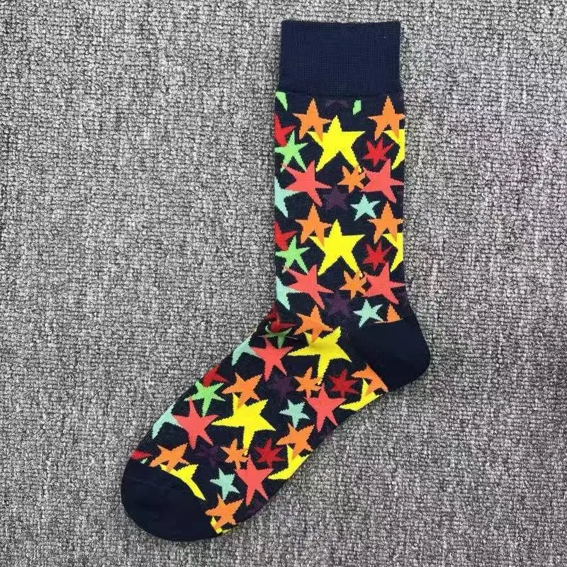Happysocks Socks Men's Diamond-Shaped Geometric Colorful Mid-Calf Socks Moisture-Wicking Cartoon All-Season Trendy Socks — feature 4