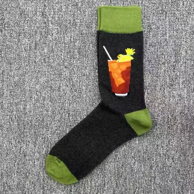 Happysocks Socks Men's Diamond-Shaped Geometric Colorful Mid-Calf Socks Moisture-Wicking Cartoon All-Season Trendy Socks