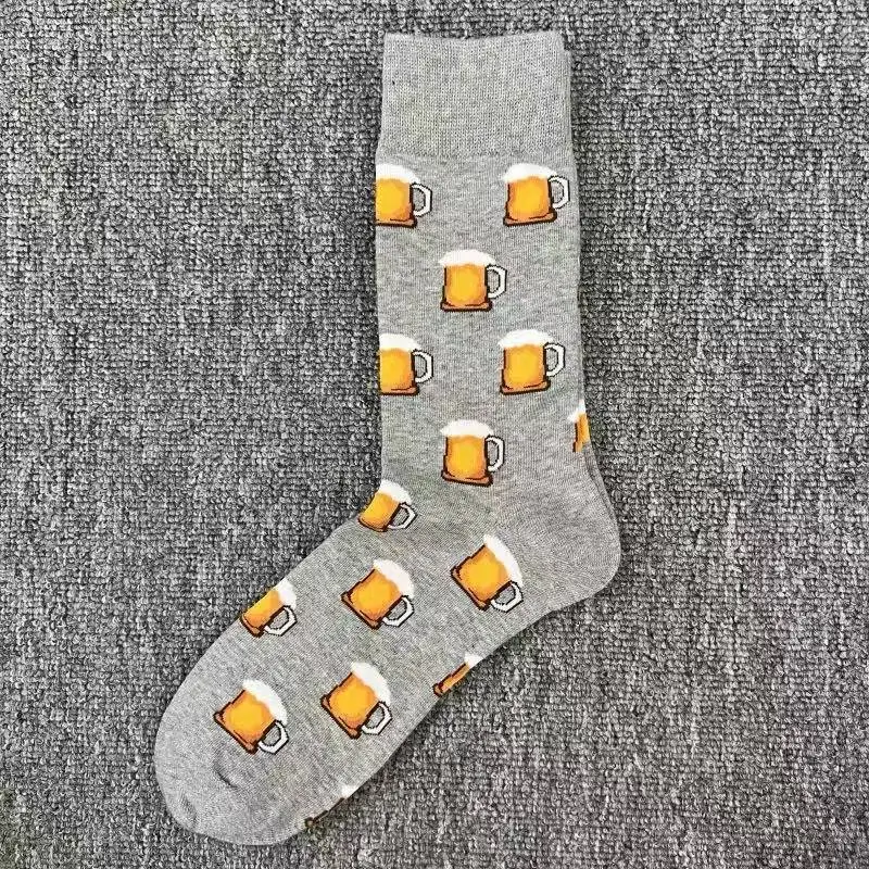 Happysocks Socks Men's Diamond-Shaped Geometric Colorful Mid-Calf Socks Moisture-Wicking Cartoon All-Season Trendy Socks