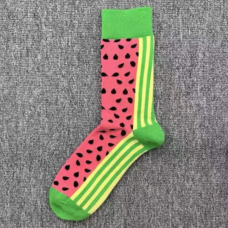 Happysocks Socks Men's Diamond-Shaped Geometric Colorful Mid-Calf Socks Moisture-Wicking Cartoon All-Season Trendy Socks