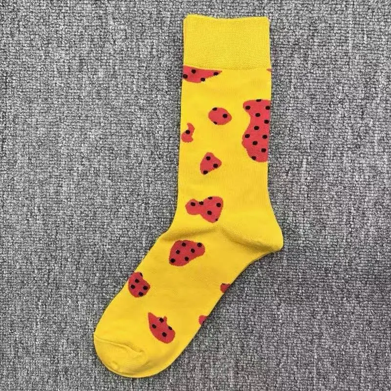 Happysocks Socks Men's Diamond-Shaped Geometric Colorful Mid-Calf Socks Moisture-Wicking Cartoon All-Season Trendy Socks