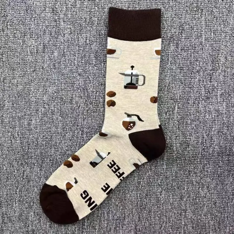 Happysocks Socks Men's Diamond-Shaped Geometric Colorful Mid-Calf Socks Moisture-Wicking Cartoon All-Season Trendy Socks
