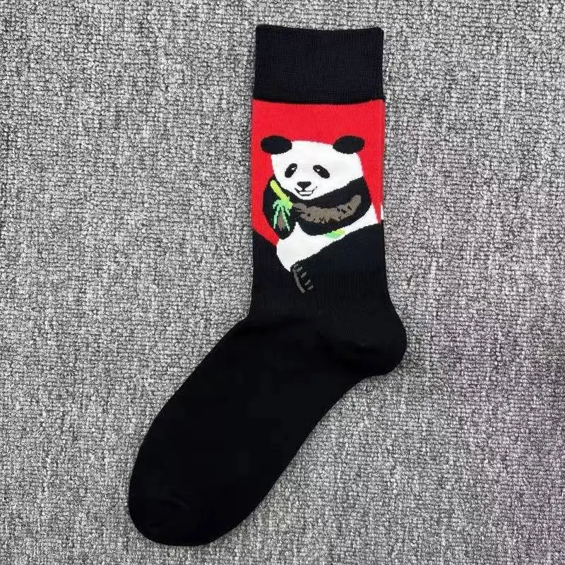 Happysocks Socks Men's Diamond-Shaped Geometric Colorful Mid-Calf Socks Moisture-Wicking Cartoon All-Season Trendy Socks