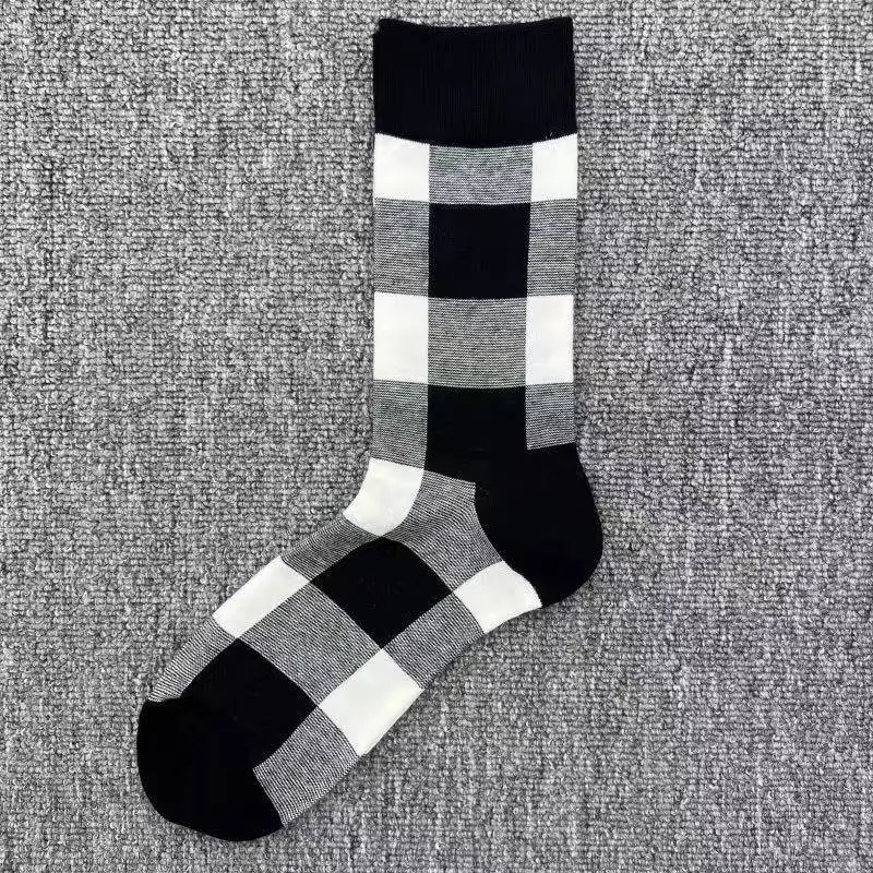 Happysocks Socks Men's Diamond-Shaped Geometric Colorful Mid-Calf Socks Moisture-Wicking Cartoon All-Season Trendy Socks