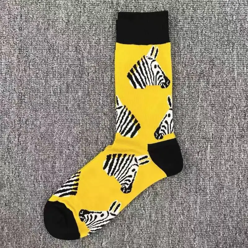 Happysocks Socks Men's Diamond-Shaped Geometric Colorful Mid-Calf Socks Moisture-Wicking Cartoon All-Season Trendy Socks