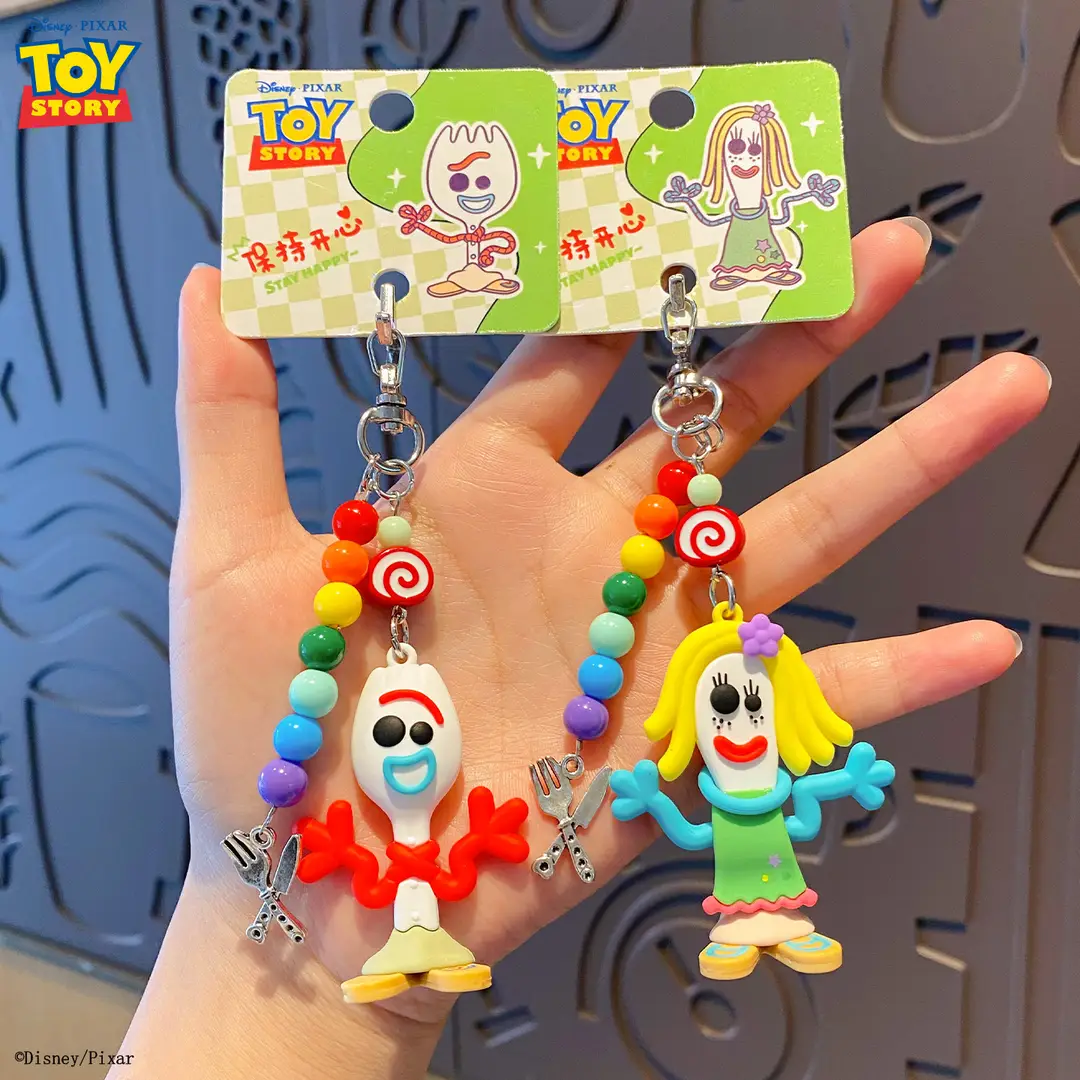 Authentic Toy Story Knife and Fork Series Keychain Cartoon Quirky Doll Bag Accessory Car Keychain