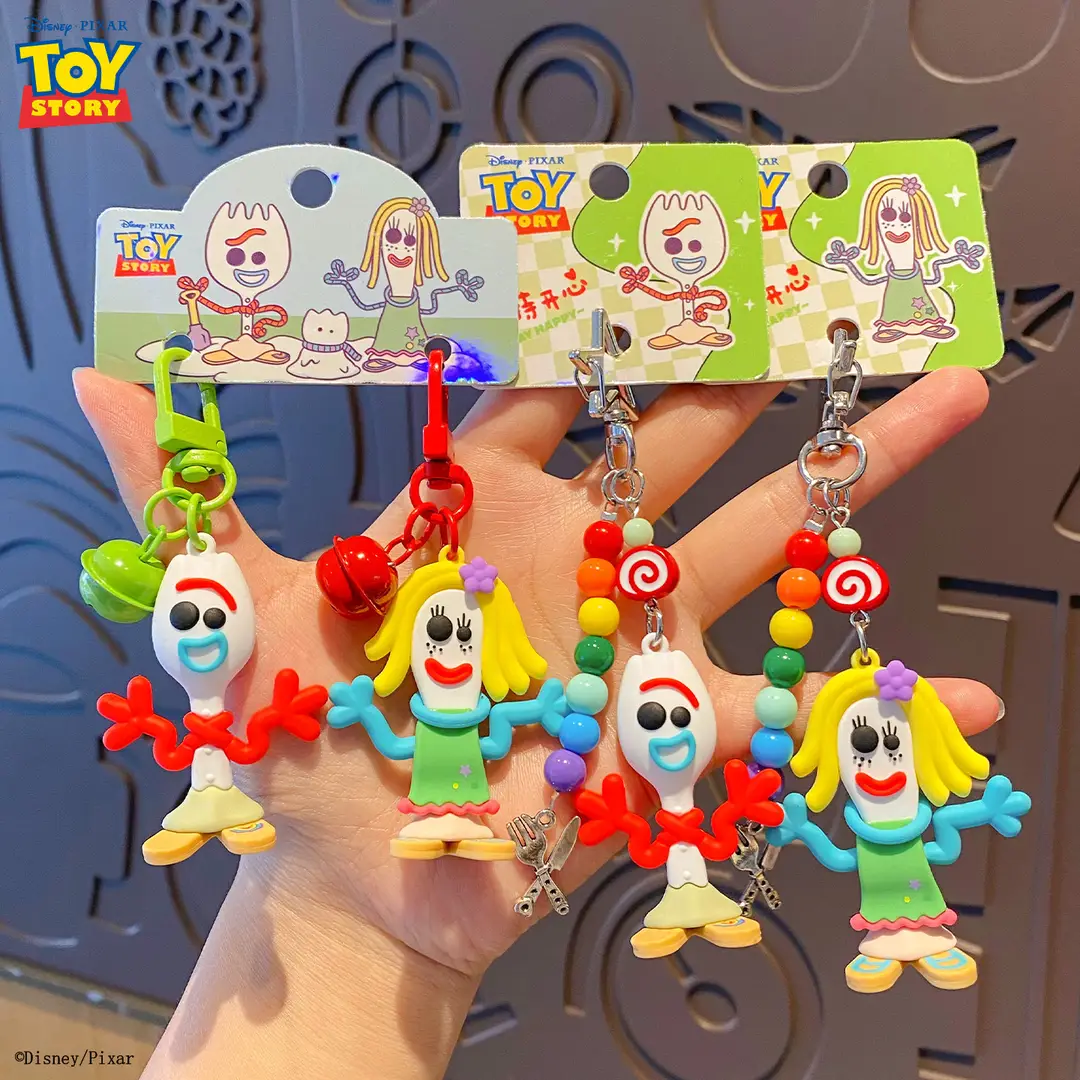 Authentic Toy Story Knife and Fork Series Keychain Cartoon Quirky Doll Bag Accessory Car Keychain