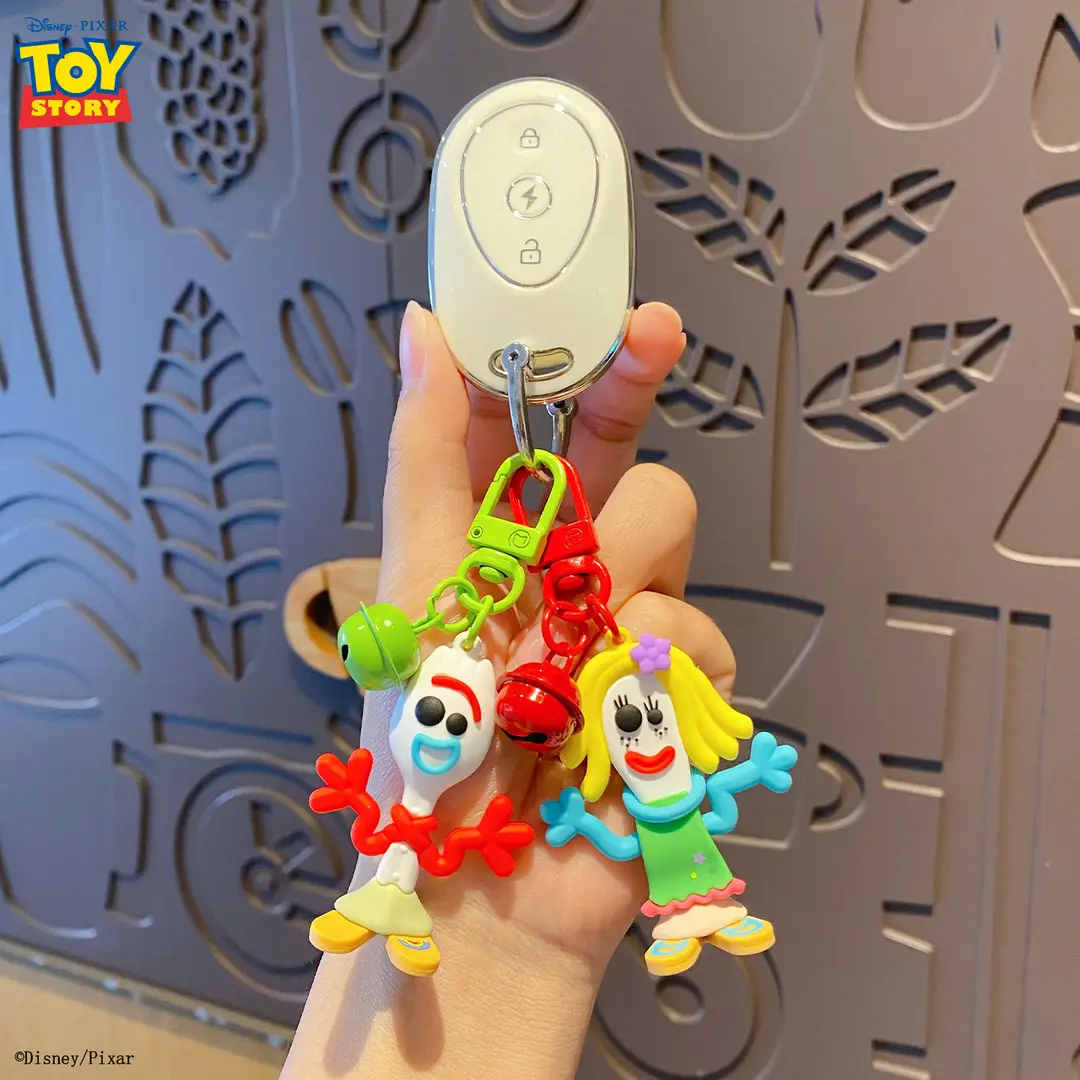 Authentic Toy Story Knife and Fork Series Keychain Cartoon Quirky Doll Bag Accessory Car Keychain