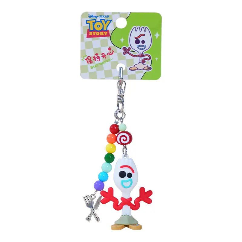 Authentic Toy Story Knife and Fork Series Keychain Cartoon Quirky Doll Bag Accessory Car Keychain